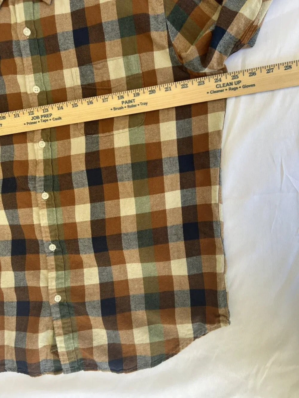 NWOT J.Crew Classic Fit Flannel Men's XL Brown Rust Plaid Button Down Shirt